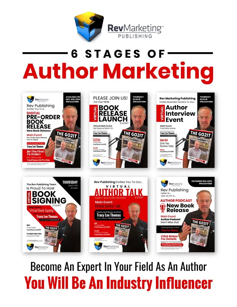man holding a book author marketing